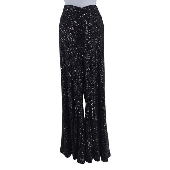 NTW Eloquii Bell Bottom Black Sequin Pants - Picture 2 of 8